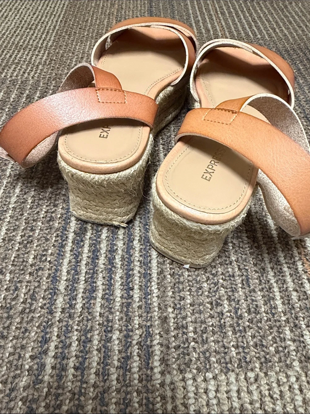 🤎 Express Tan Espadrille Platform Sandals 6.5 Flatforms 🤎